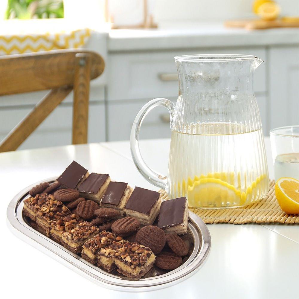 Stahl Serviertablett Ovale Platte Sandwich Snack Platte 33x19