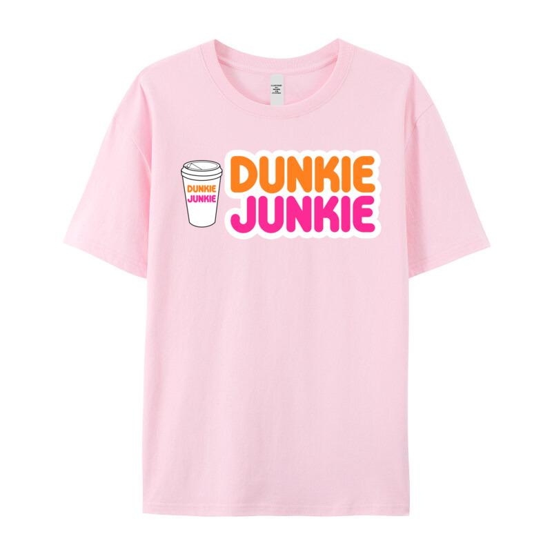 Tees Funny Dunkie Junkie Coffee Love Tops Shirts Summer Newest Slogan Short Sleeve 100 Cotton Round Neck Unisexs Tshirts Slogan
