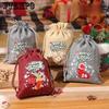 24pcs Christmas Gift Bag Set 24 Arrival Calendar Christmas Candy Drawstring Bag Christmas Linen Drawstring Bag