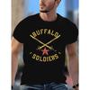 European Sizes Men'S Black Casual T-Shirt - Buffalo Soldiers Military Graphic Tee -- Patriotic Apparel for Everyday & Special Occasions