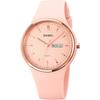 SKMEI Women's Analog Quartz Watch Pink Waterproof Silicone Casual Sports Stylish Large Size