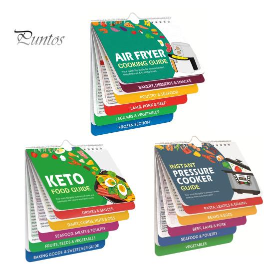 Sprievodca varením Magnet na chladničku Fritéza Tlakový hrniec Keto jedlo Sprievodca varením Brožúra Magnet na chladničku Časy varenia Ťahák Kuchynská konverzia