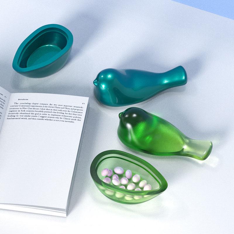 3D Little Bird Storage Box Silicone Mold - DIY Crystal Epoxy Resin