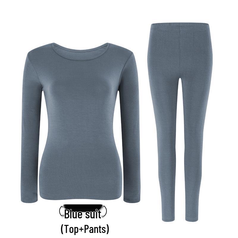Women's Modal Body Shaping Autumn Knitwear Set: Warm Long Sleeve Top & Pants