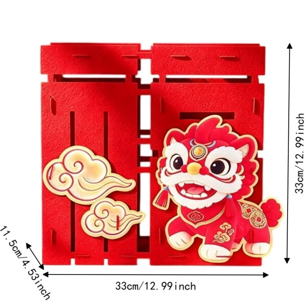 3D Goat Year Desktop Ornament Red Blessing 2027 New Year Lucky Decoration flocked cloth Traditional Fu Character Ornament