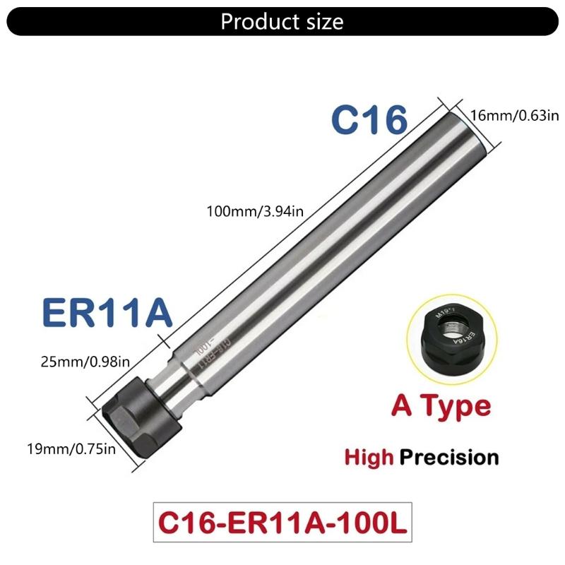 Precise Ground C8ER8A Collet Chuck 8-12mm Diameter Straight Shank Alloy Steel For Lathe Highly Speed Milling Applications