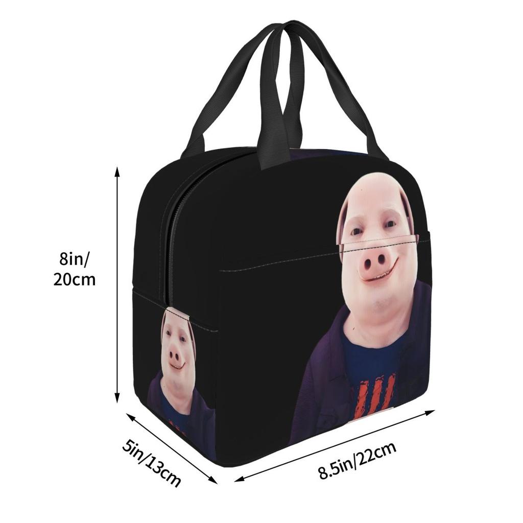 John Pork Smiling Insulated Lunch Bag for Kids School Cooler Thermal Food Box Tote Leakproof Lunch Boxes Container