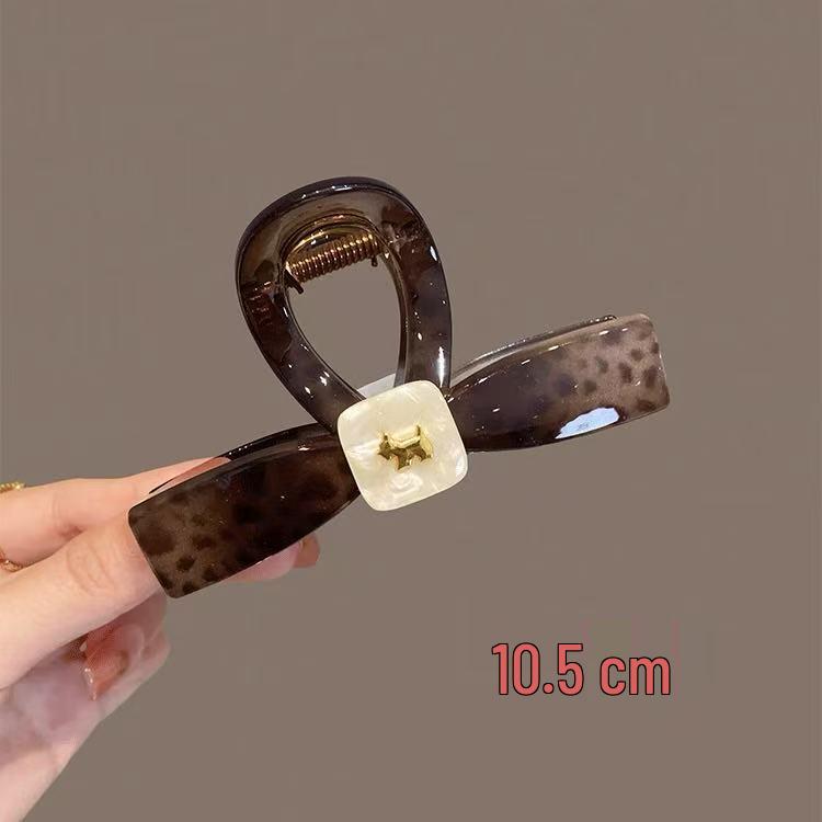 Koreanischer Eleganter Kürbisbogen Polka Dot Haarspange - Groß, Cremige Texturierte Hochsteckfrisur-Accessoire