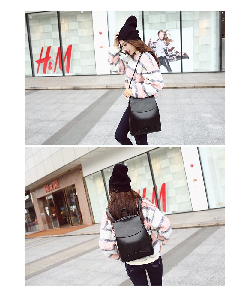 Mochila Universitaria Multifuncional Estilo Coreano de Cuero Genuino para Mujer 2026