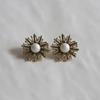 _JJ19 Antique Point Pearl Bold Earrings