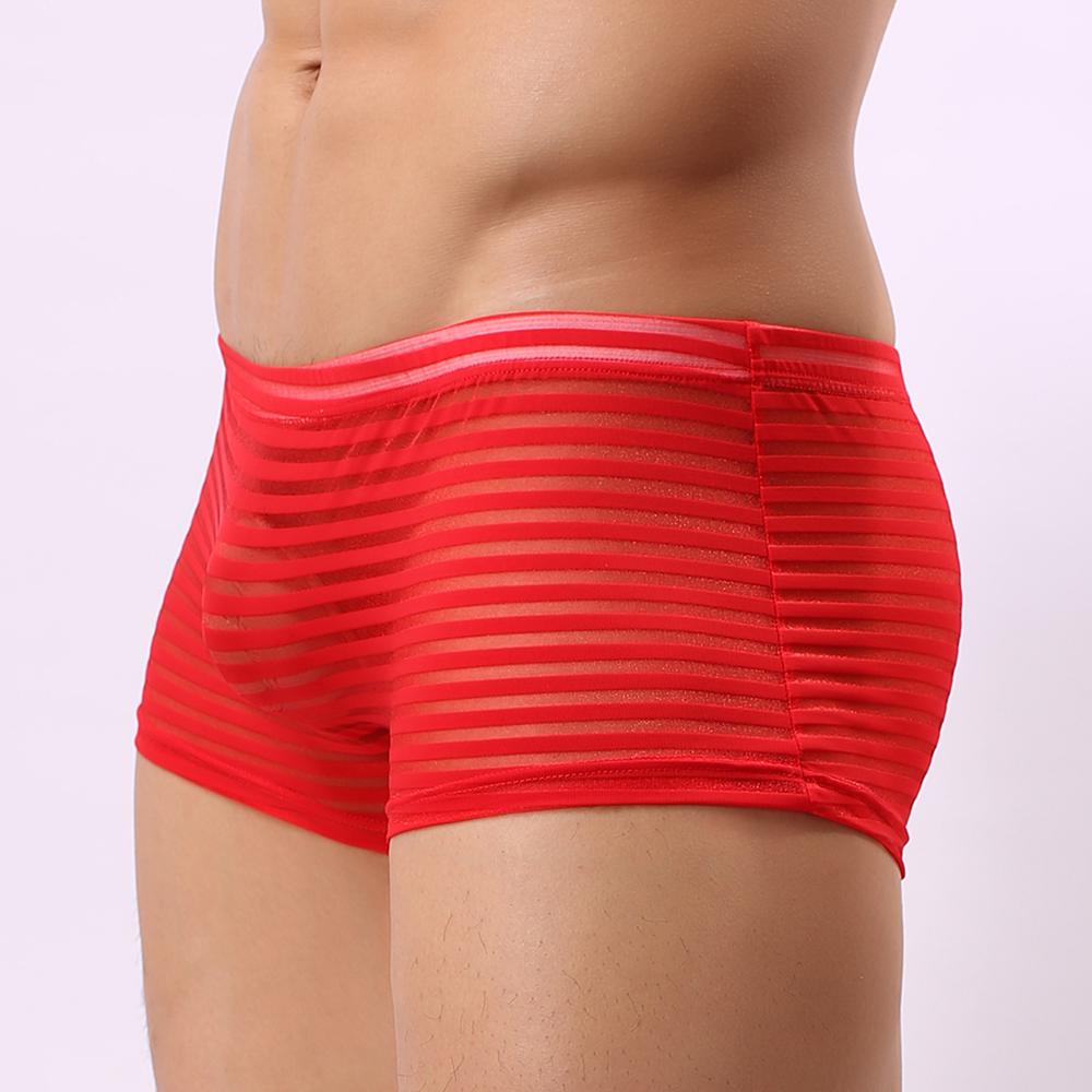 Sexy Men See Through Seamless Boxer Briefs Underwear Shorts Trunks Underpants