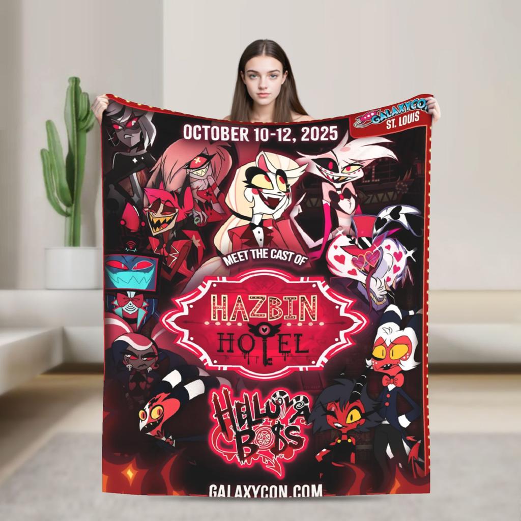 2025 H-Hazbin Hotel Charlie Cartoon Flannel Blanket  Warm Throw Blanket for Bedroom Picnic Print Bedspread Sofa Bed Cover