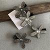 New 2 Pcs Cute Toddler Hair Clips Black Bow Diamond Slip Hair Pins Accessories Barrettes for Girls Kids Hairstyle DIY Decoration
