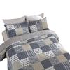 Double-Sided Pure Cotton Plaid Quilt & Pillowcase Set for Double Bed 