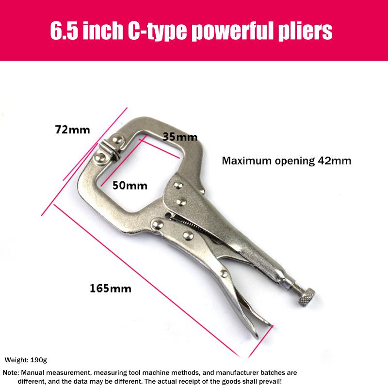 Steel C Clamp Vise Grip Locking Welding Pliers Wood Tenon Locator Tool Tools Herramientas De Mano Ferramentas Man