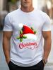 Mens Trendy Clothes Shortsleeved Casual Sports Tshirt with Christmasthemed Pattern Comfortable Regular Roundneck Outdoor
