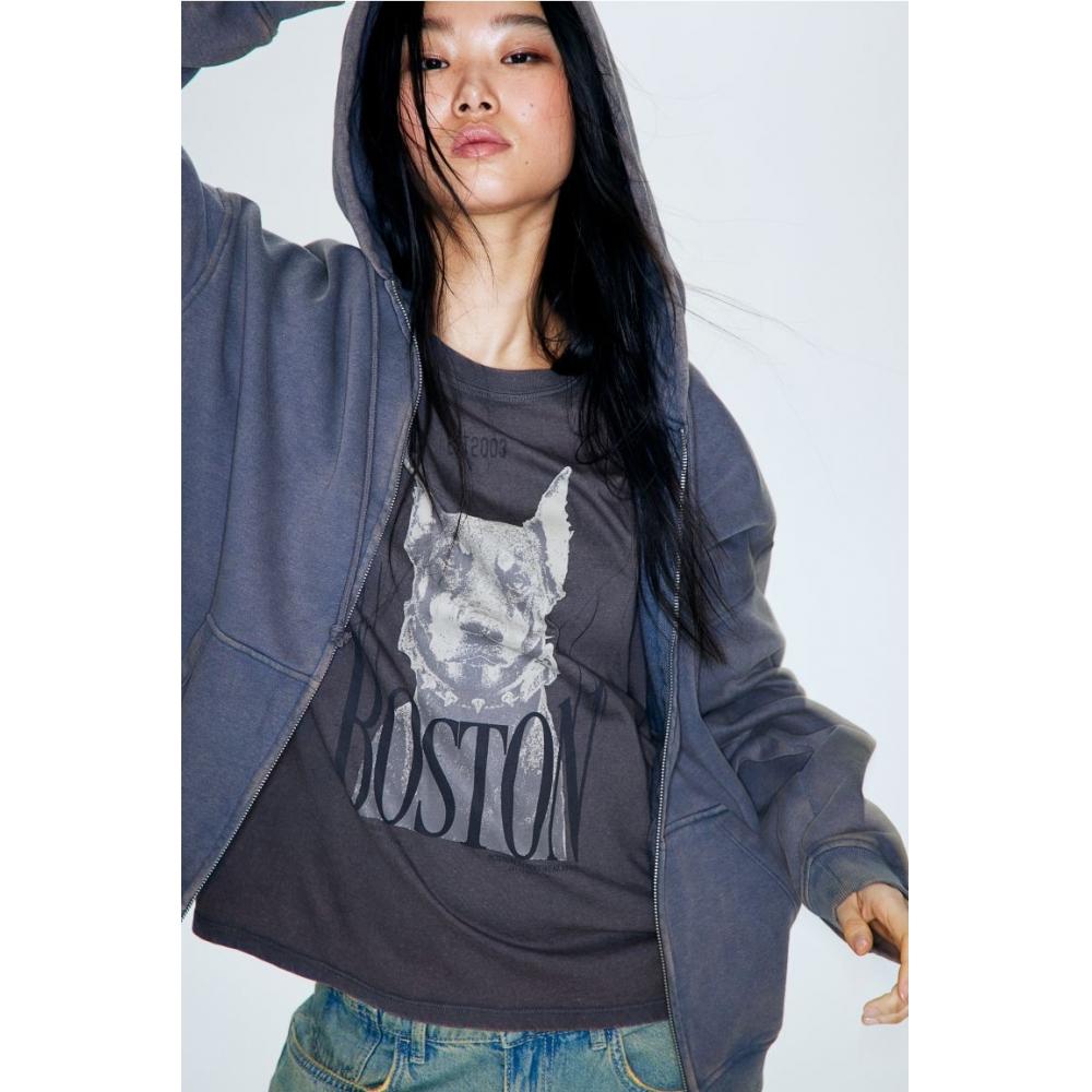 

Футболка HM Oversized Темно-серый Бостон