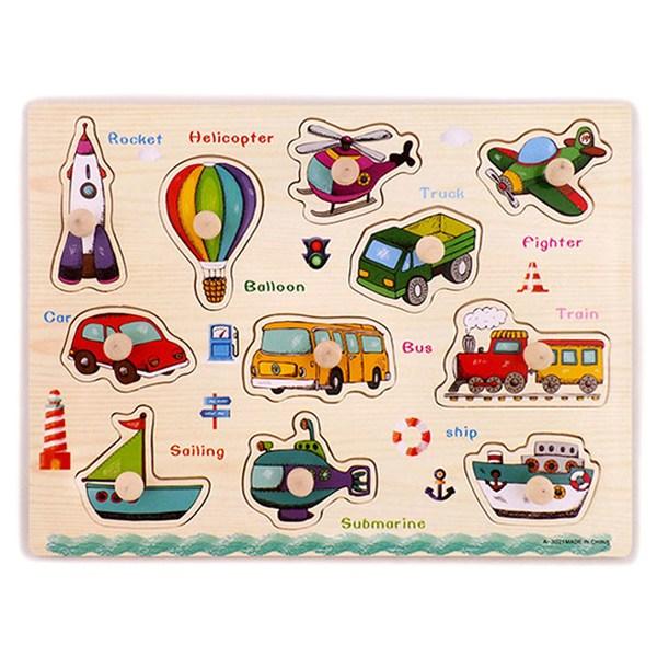 

Gabe Family Right handle puzzle, transportation, 3 years old, 11 pieces, Korea Best Toddler Puzzle