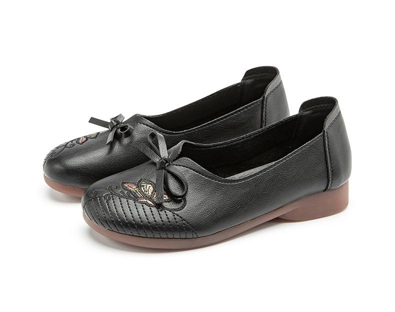 

Модные Супермягкие Нескользящие Весенне-Летне-Осенние Женские Туфли Обувь на Мягкой Подошве Легкие Нескользящие Новые Удобные Кожаные Туфли 35 чёрный