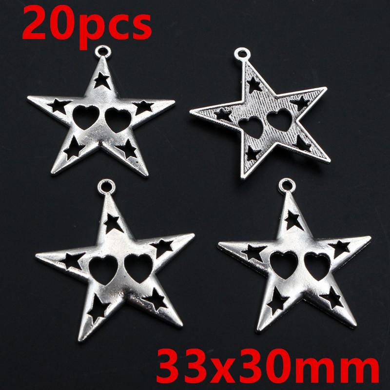 10-50pcs Alloy Metal Star Charms Pendant for Necklace Bracelet Earrings DIY Jewelry Making Accessories Findings Crafts
