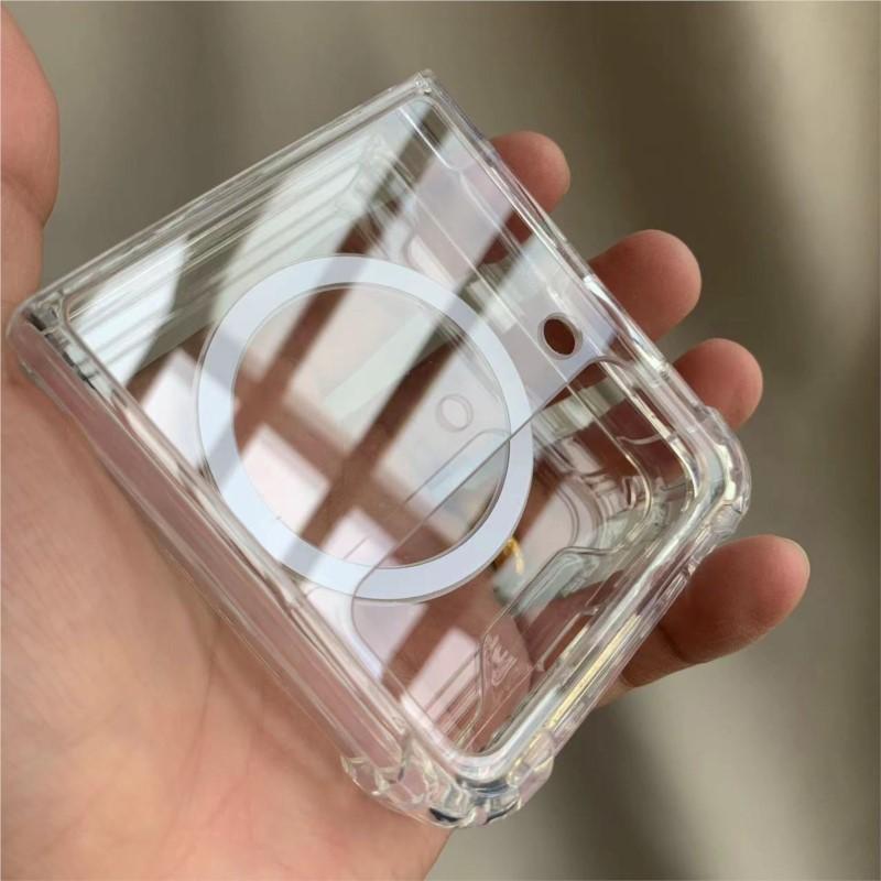 Luxury Transparent Magnetic For Magsafe Case for Samsung Galaxy Z Flip 6 5 Fold 4 3 Cases Clear Shockproof Armor Acrylic Cover