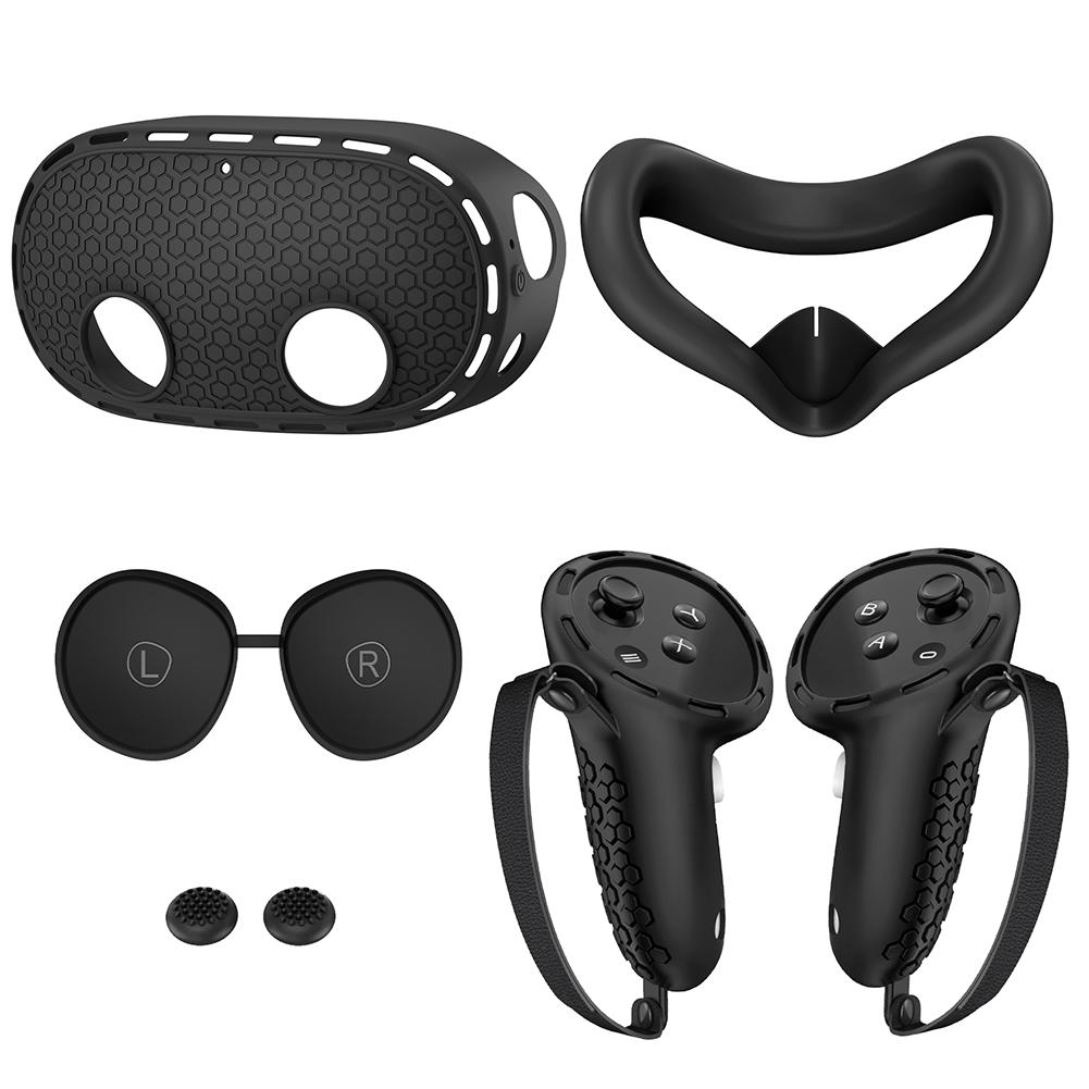 Silicone Cover Set Controller Grips VR Shell Cover VR Silicone Case Face Cover Lens Cover for Meta Quest 3S