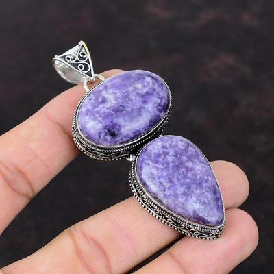 Lepidolīta kulons roku darbs kulons dabīgā dārgakmeņu rotaslietas 925 sudraba kulons jaunākā dizaina kulons vintage rotaslietas dāvana viņam