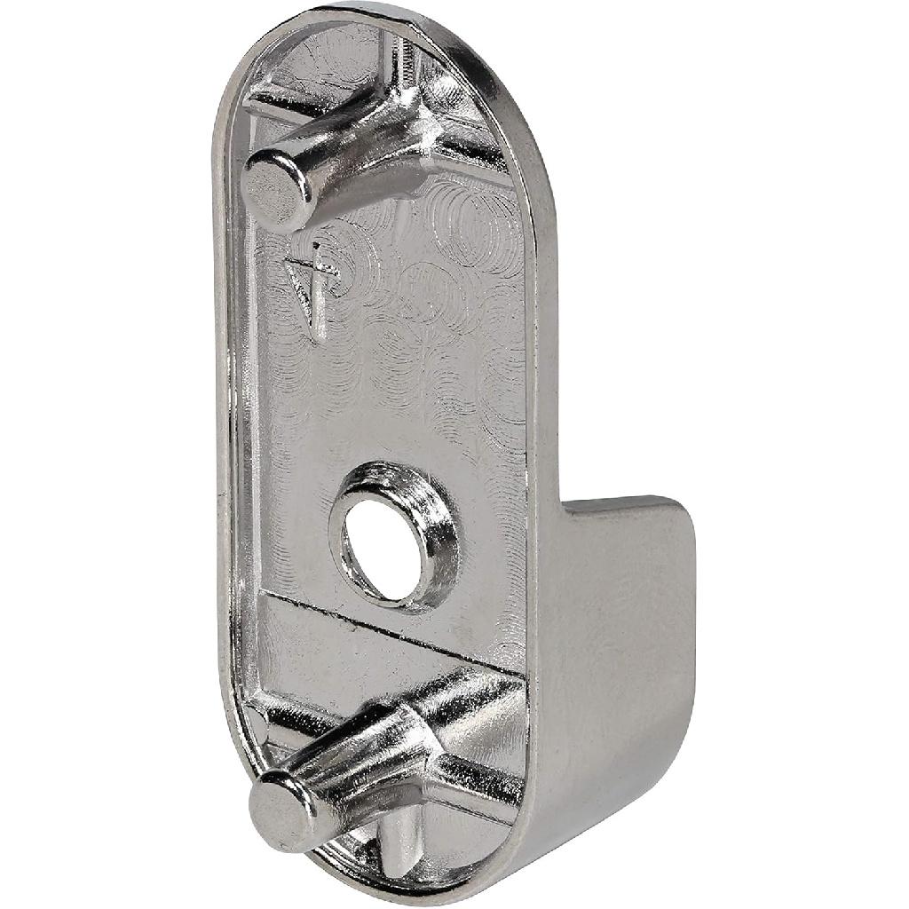 Rok Hardware Chrome 1-3/16" (30 mm) x 19/32" (15mm) Oval Closet Rod End Support with 3/16" (5mm) P 30X15X5MMCH (2 Pack)