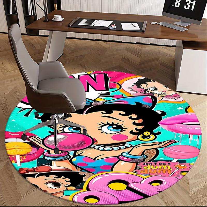 Betty Boop Round Chair Mat - Home Decor, Sofa Carpet, Office Rug Gift for Bedroom