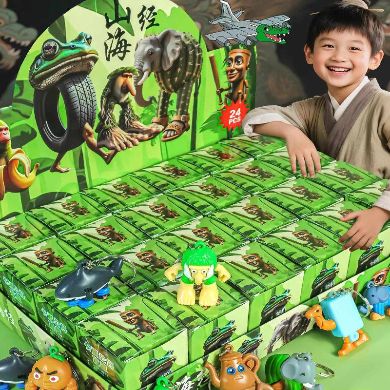 24 ks/sada Italská Brainrot Slepá Krabička Hračka Tungtungtung Sahur Tralarero Tralala Bombardinocrocodilo Figurky Klíčenka hračka Dárky