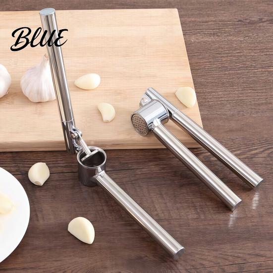 Durable Garlic Press for Stir Fry Stainless Steel Presser Effortless Extended Handle Ginger Kitchen Gadget Masher Easy Squeeze Manual Mincer Peeler