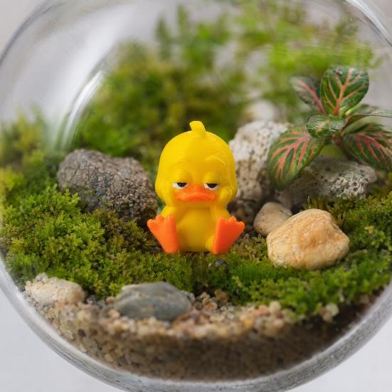 3D-gedruckte kleine gelbe Enten, niedliche gelbe Entenfigur für Schreibtischdekoration, Enten-Miniaturfiguren für Mikrolandschaften, lustige Geschenkideen
