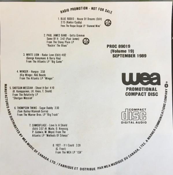 CD РАЗЛИЧНЫЕ Wea Промо-Компакт-диск Septe PROC89019 WEA 1989 Канада Рок Б/у