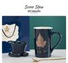 Ceramic Coffee & Tea Set with Lid, Spoon, Infuser, and Strainer - Gift Box Included
