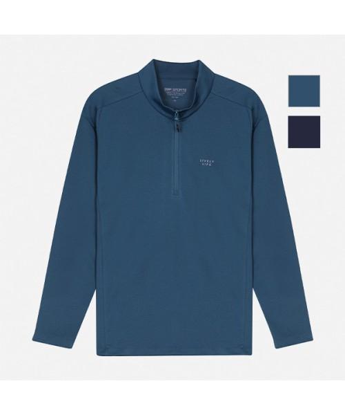BANGBANG Unisex Polymesh Half-Zip Long Sleeve Tee (Ntmt14)