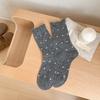 Female Autumn and Winter Thickened Warm Polka Dot Lovely Lace Wool Drum Pile Socks