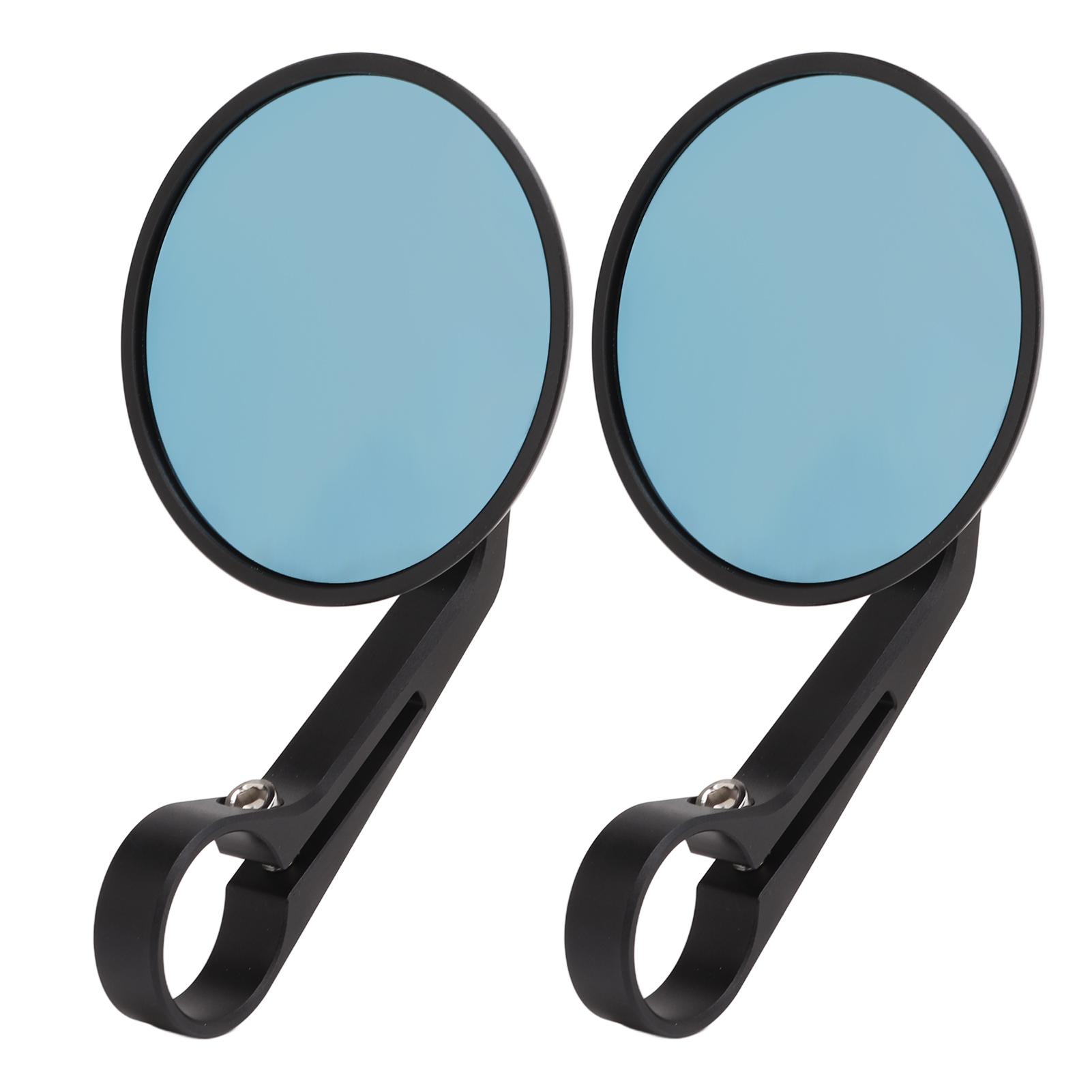 

1 Pair Motorcycle Rearview Mirrors Aluminium Alloy Blue Convex Side Handlebar Mirrors For 17‑19mm