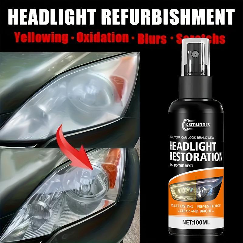 Ceramic headlight repair spray, advanced car headlight repair tool - removes yellowing and oxidation, restores clarity, long-las