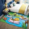 Maya The Bee Cartoon Characters Lotus Pond Flower Print Area Rug Non‑Slip Rectangular Floor Mat Home Decor
