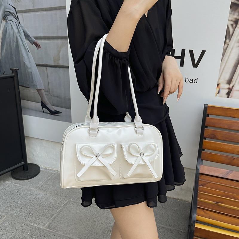 Bow Spice Girl Underarm Bag Women's New Summer Tote Bag Shoulder Bowling Pillow Bag Commuter Bag