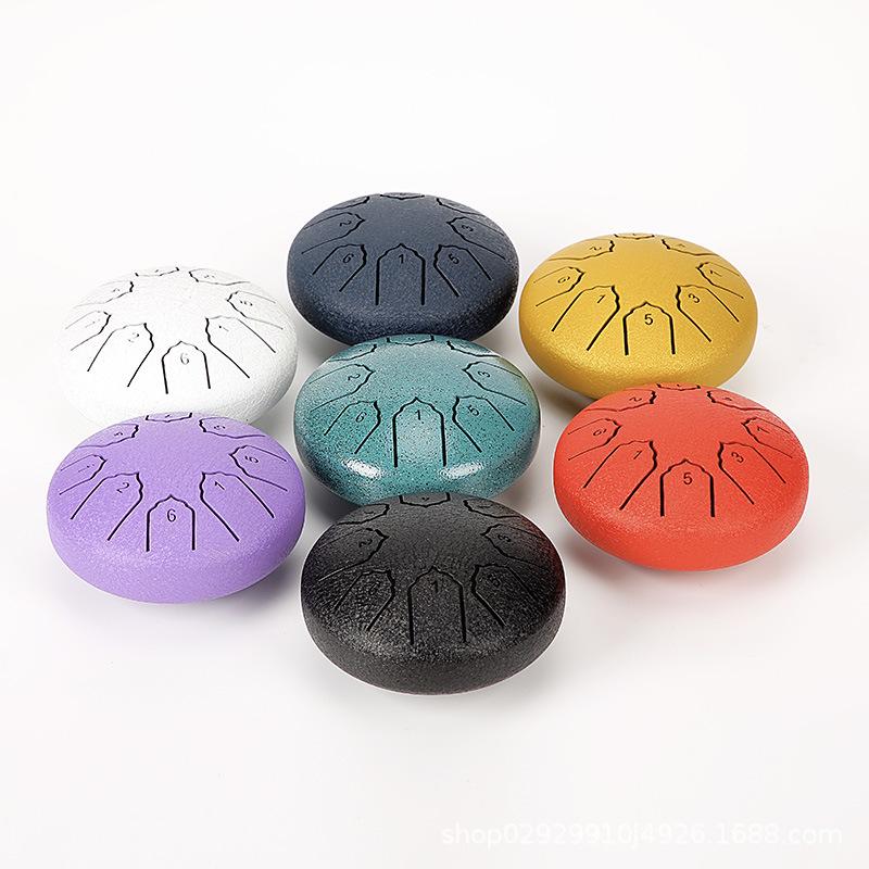 4-inch Mini Ethereal Steel Tongue Drum - 8-tone, Worry-Relief Percussion Instrument for Kids, Portable and Empty Drum Design