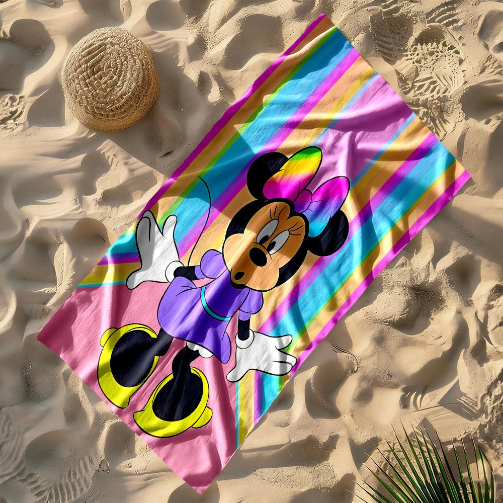 Minnie Mouse Party Decorations Beach Towel Super Soft & Absorbent Comfortable Lightweight Perfect for Traveling Yoga Camping and Swimming