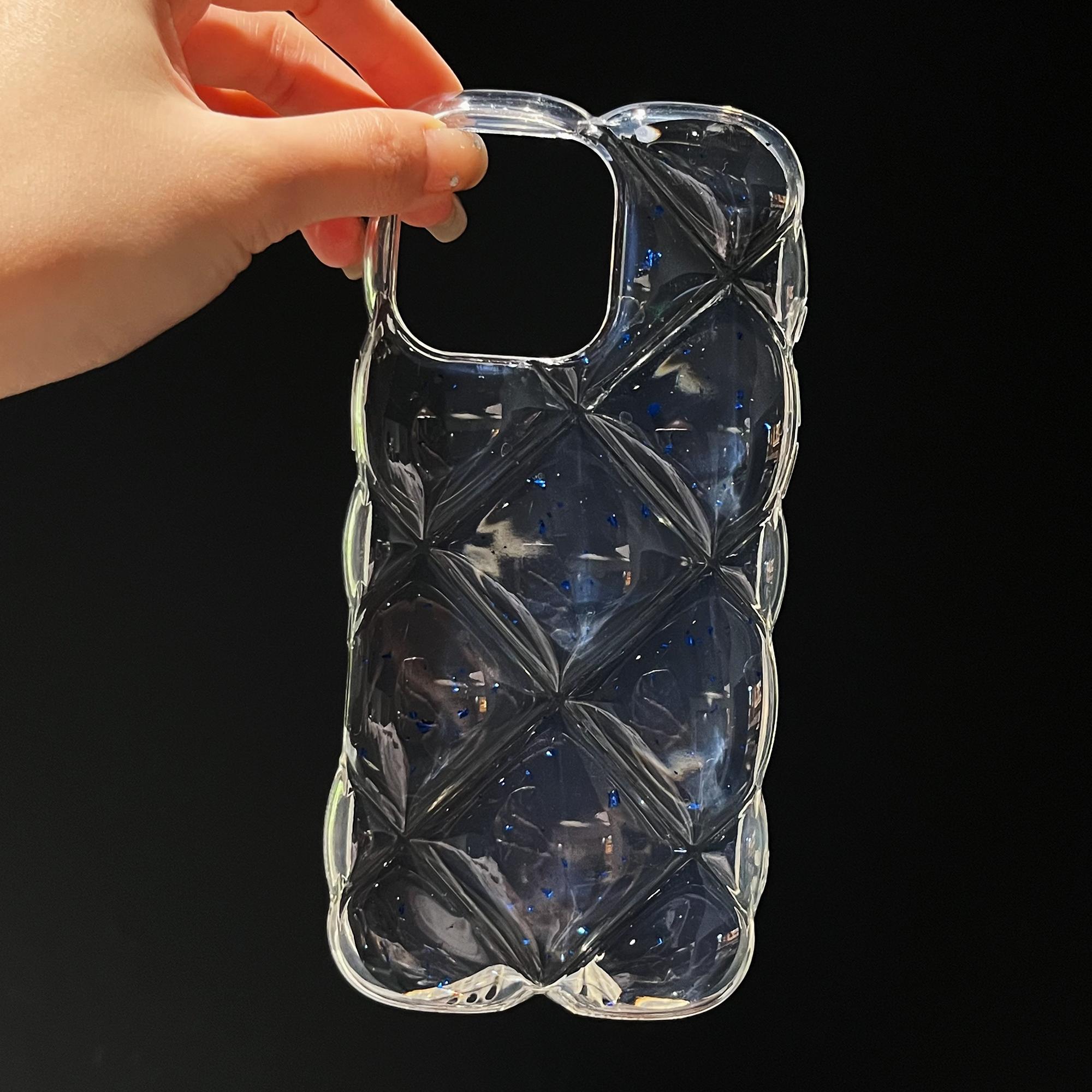 

For iPhone 15 Pro Max Case Creative Rhombus Sequins Decor TPU Phone Cover Purple