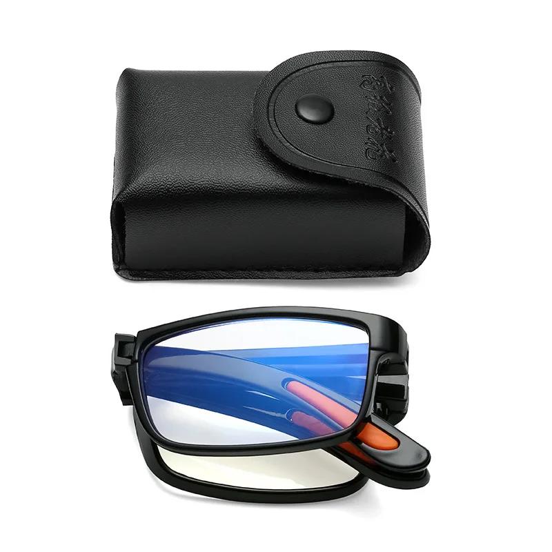 TR90 High Definition Resin Presbyopic Glasses Portable Folding Square Frame Anti-blue Reading Glasses Fashion Far Sight Glasses