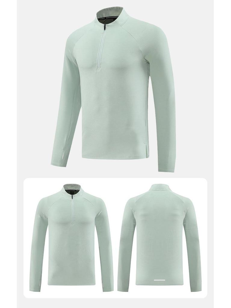 Men's Quick-Dry Half-Zip Stand-Collar Sweatshirt for Autumn/Winter Running and Training.