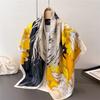 National Style Elegant Imitation Silk Printing Large Square Scarf Silk Scarf Shawl Headscarf Beach Scarf Neck Protection Scarf Neck Decoration Scarf