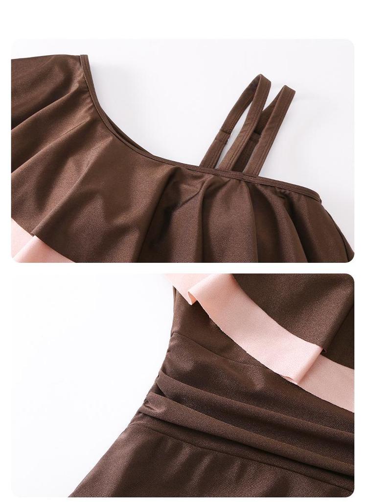 2025 Women's Slimming One-Piece Swimsuit - French Design Skirt Style for Summer & Hot Springs