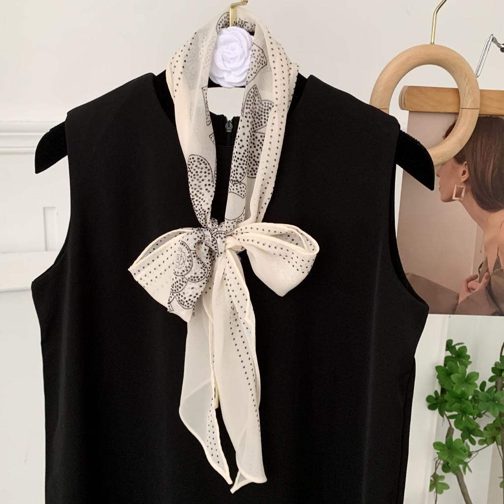 Scarf for Women Versatile Neck Flower Scarf Versatile Striped Headband Hairband Scarf