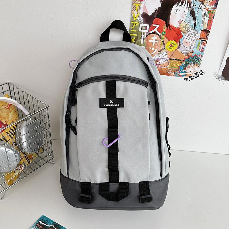 School bag Student backpack Women's campus new large-capacity casual contrasting backpack High school student travel schoolbag