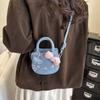 New Cat Face Denim Cartoon Handbag niche crossbody bag Mini Women's handbag Anime Cute Shoulder Tote Bag Versatile Shoulder Bag